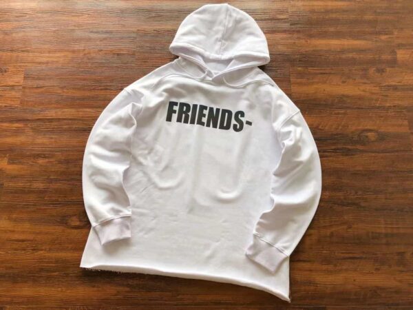 Vlone Black Logo Friends White Hoodie